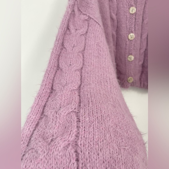 SOLD NWOT Free People Willow Cardi Cropped Wool Blend Winter Cardigan Sweater XL - Picture 7 of 8